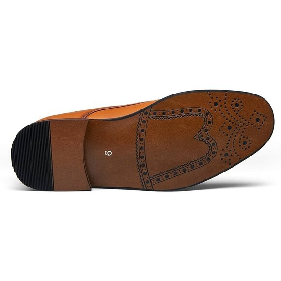 🆕Men's Polished-Brown Classic Lace-up Cushioned Cap-Toe Oxford/Derby Shoes - Picture 6 of 9